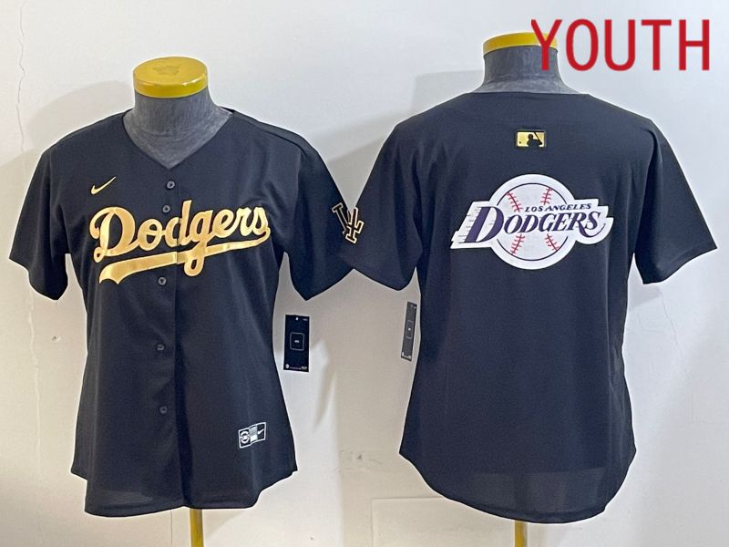 Youth Los Angeles Dodgers Blank Black Gold Game 2024 Nike MLB Jersey style 12091->youth mlb jersey->Youth Jersey